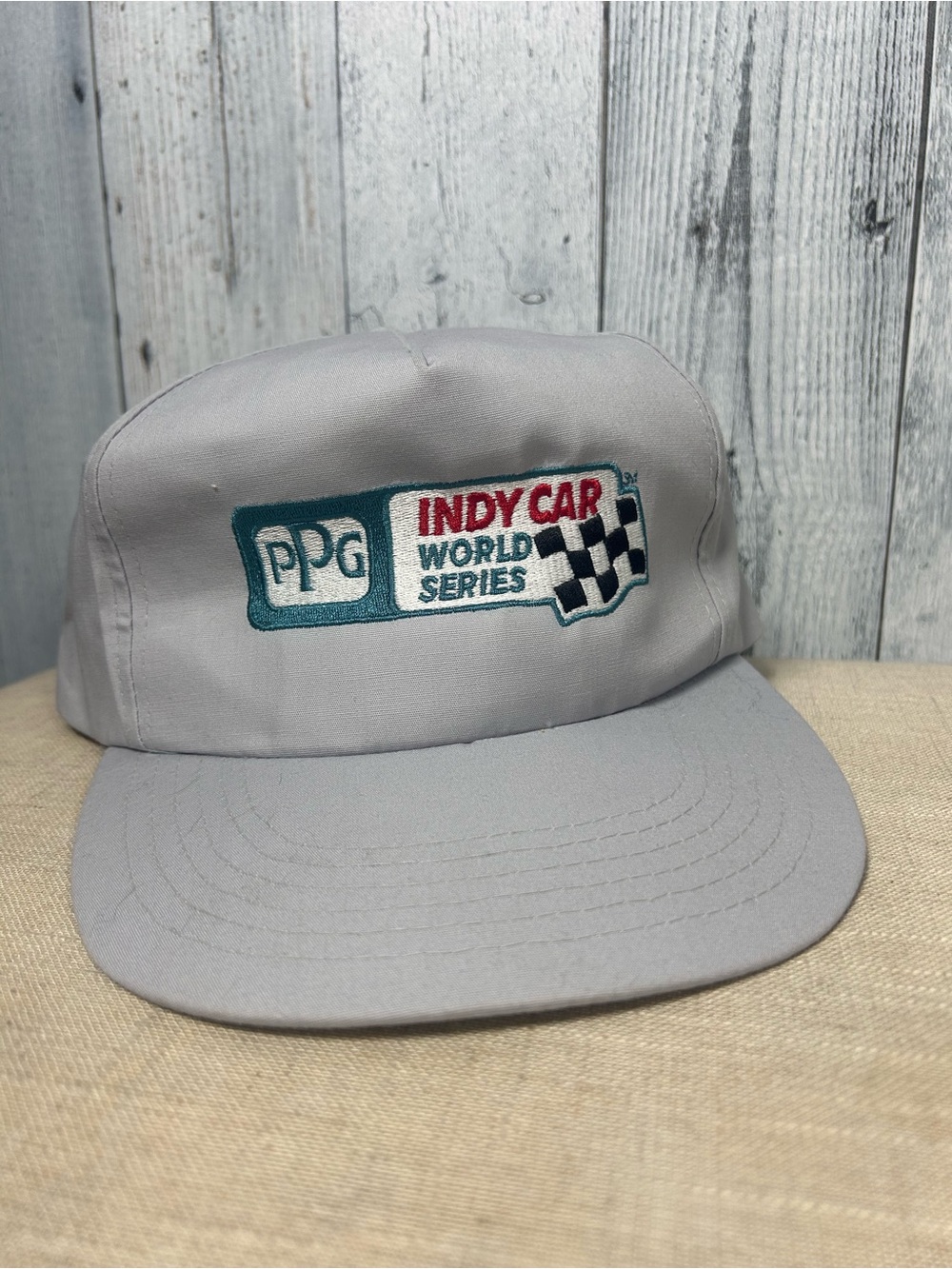 Vintage PPG Indy Car World Series Racing Snapback Hat Motorsports 90s Gray